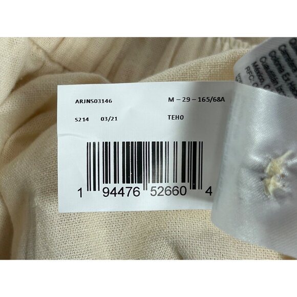 ROXY Oceanside High Rise Shorts Sz M Ivory White Structured Cotton Linen Woven - Picture 5 of 10